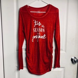 Motherhood Maternity Red Long Sleeve Top